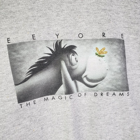 Vintage The Disney Store Eeyore Graphic Crew Neck Sweatshirt M Heathered Grey - Picture 2 of 9